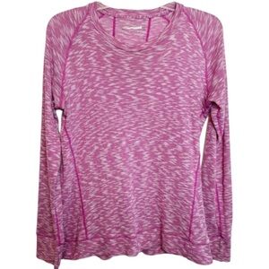 Marmot Base Layer Tech Heathered Pink Long Sleeve Tee Sz Large Space Dye